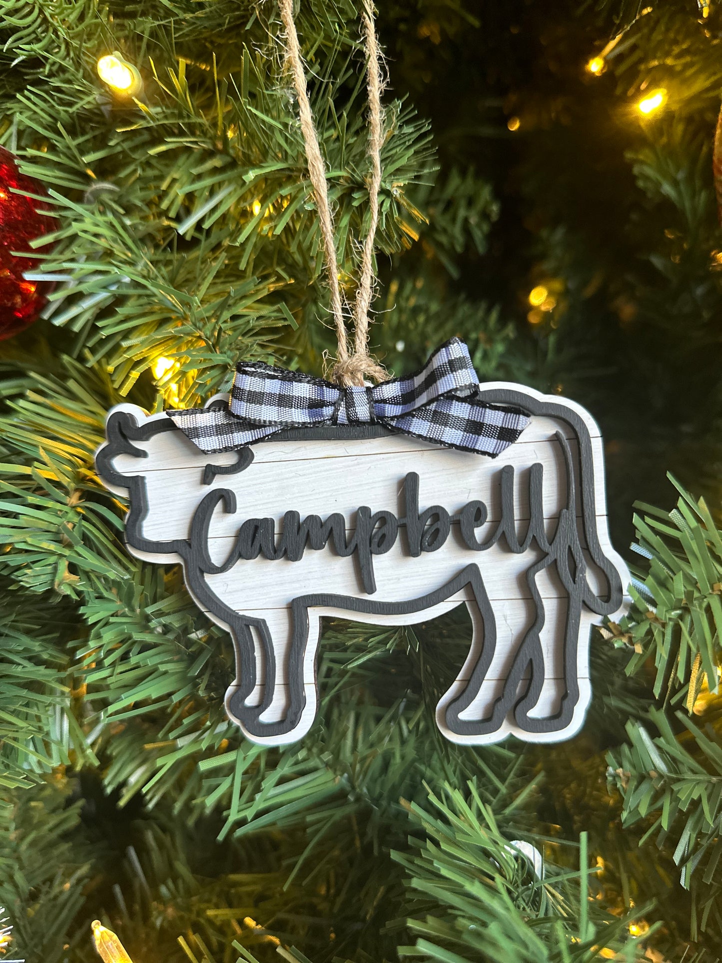 Personalized Farmhouse Ornament-Horse or Cow