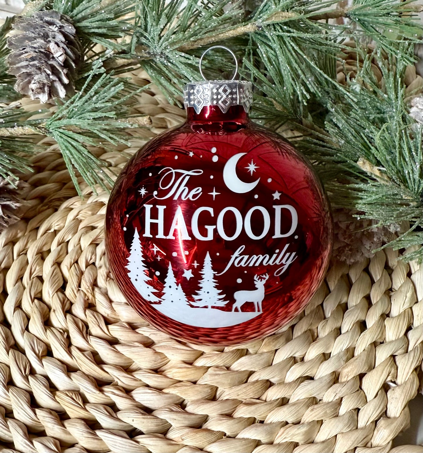 Engraved Glass Ornament