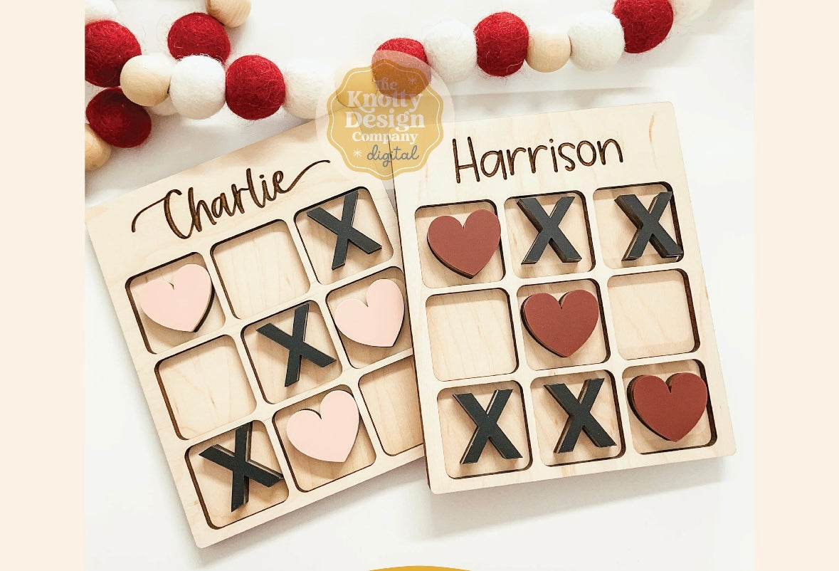 Personalized Valentine Tic Tac Toe Board