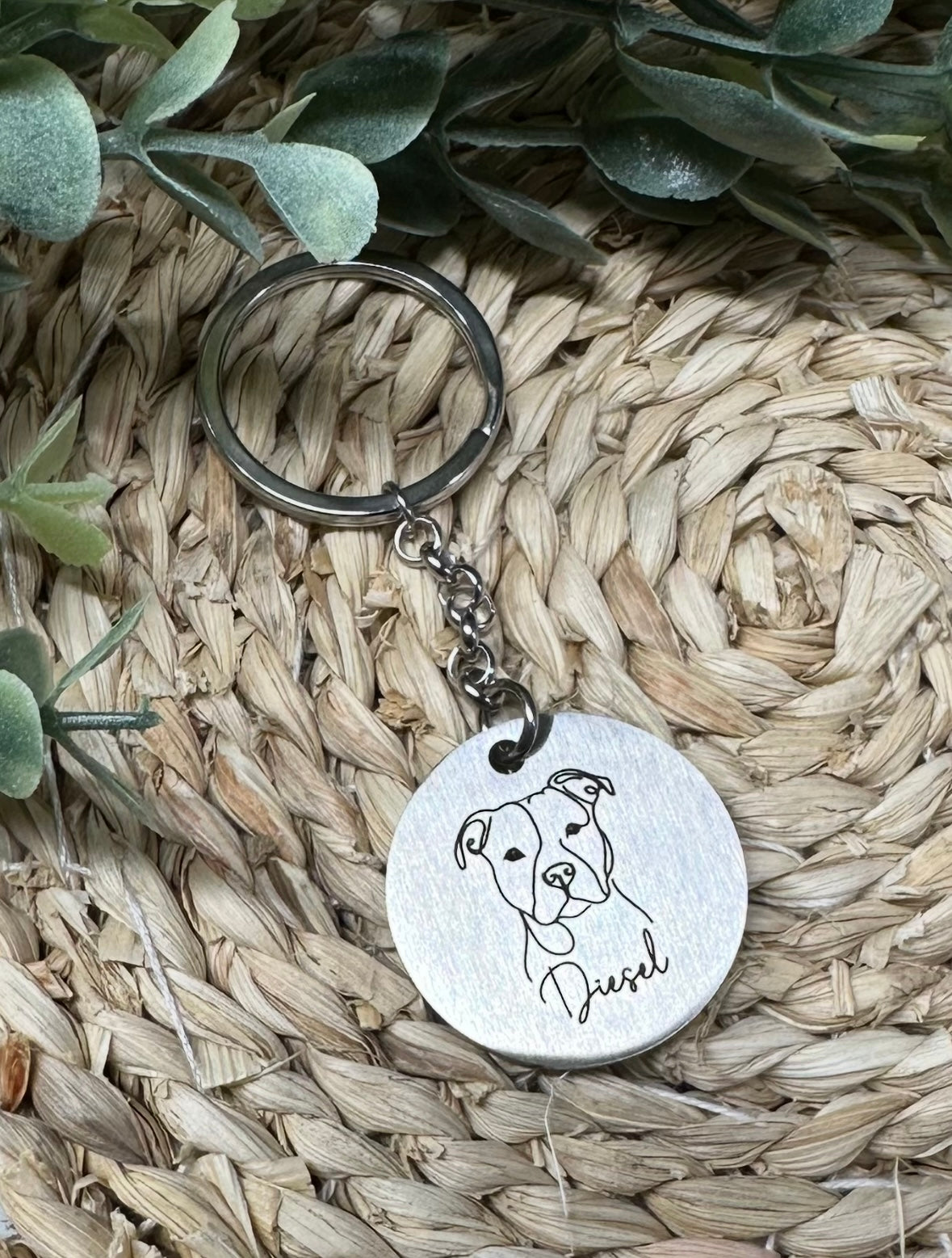 Custom Engraved Dog Keychain