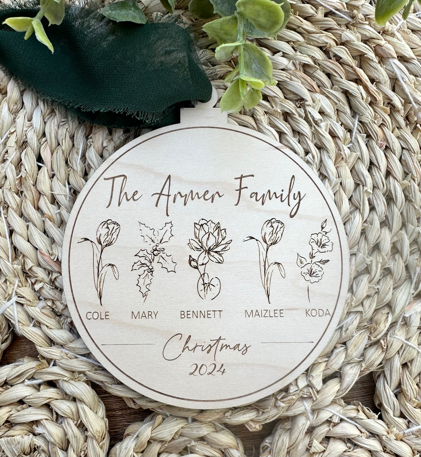 Personalized Birth Month Flower Ornament