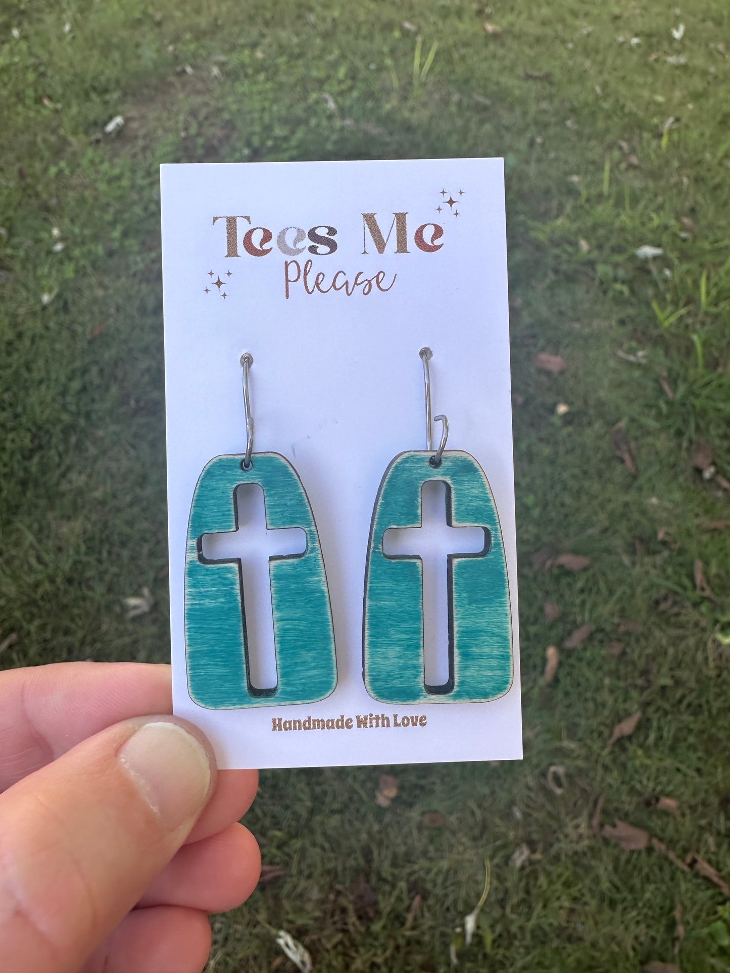 Custom Cross Cut Out Earrings