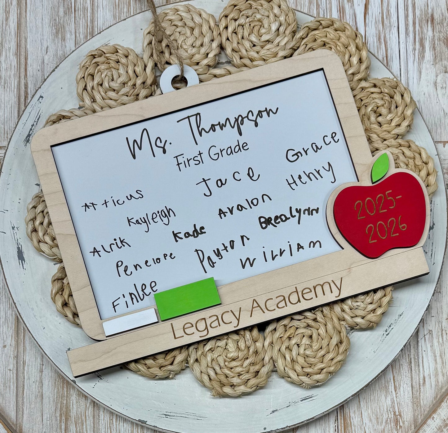 Custom Teacher White Board Hanging Sign