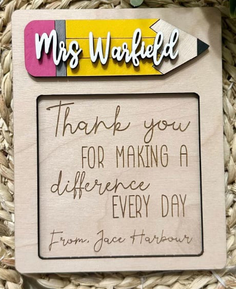 Teacher Post-it Note Holder with custom message