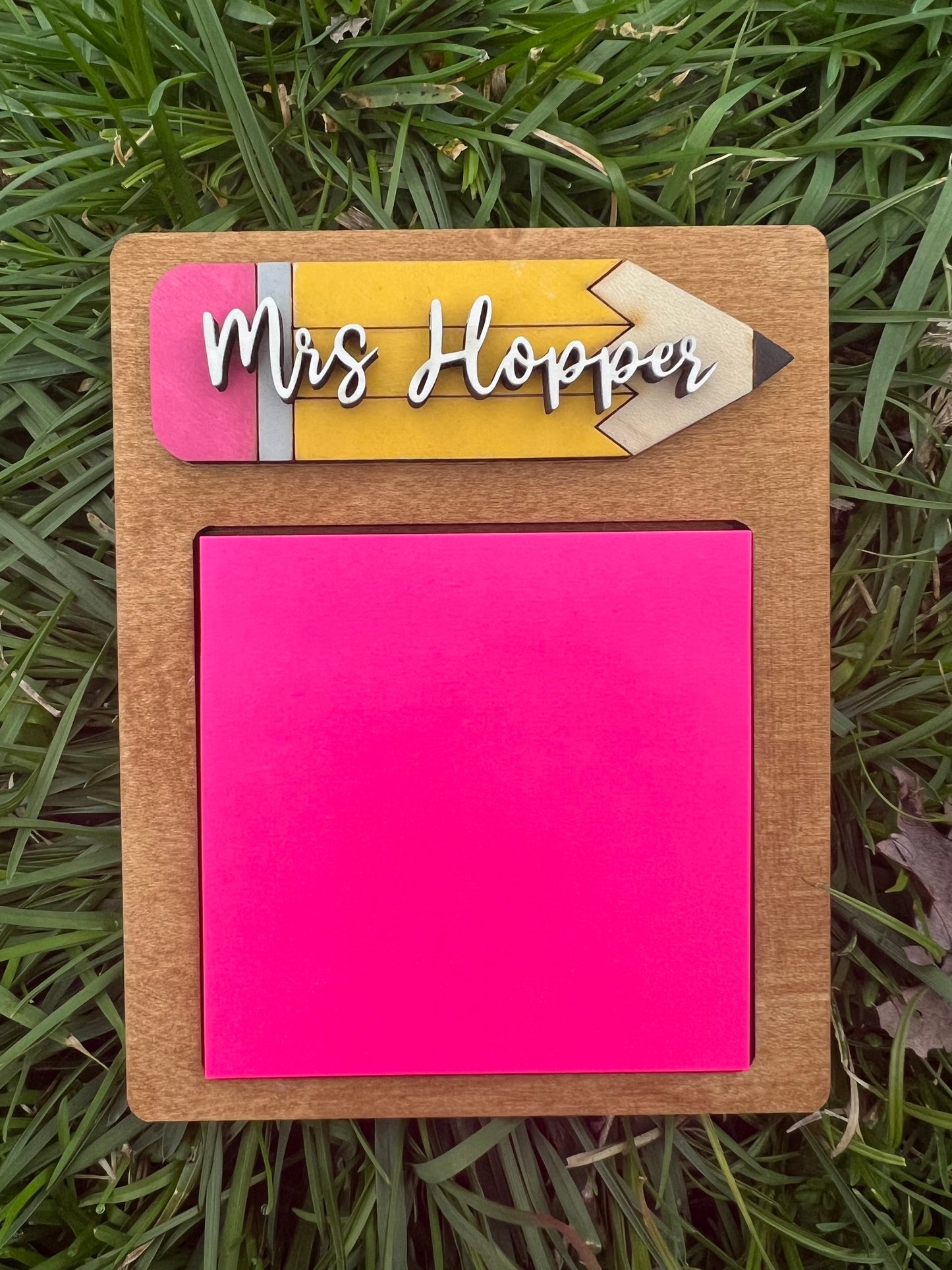 Personalized Teacher Post It Note Holder