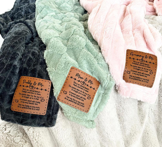 Personalized Leather Tag Blanket