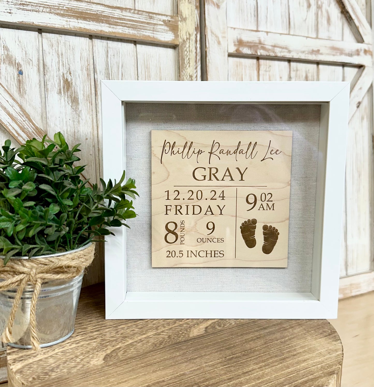 Personalized Baby Birth Stat Shadow Box