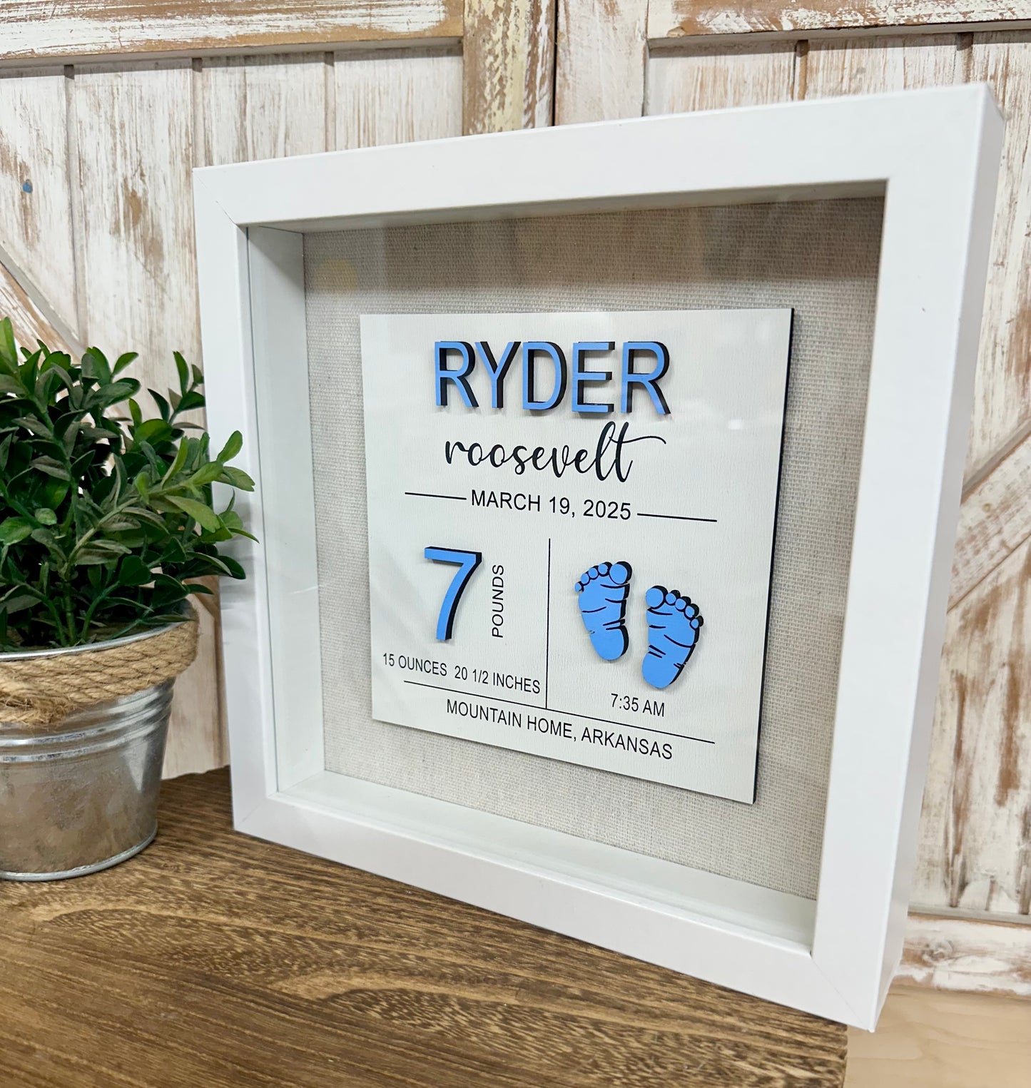 Personalized Baby Birth Stat Shadow Box