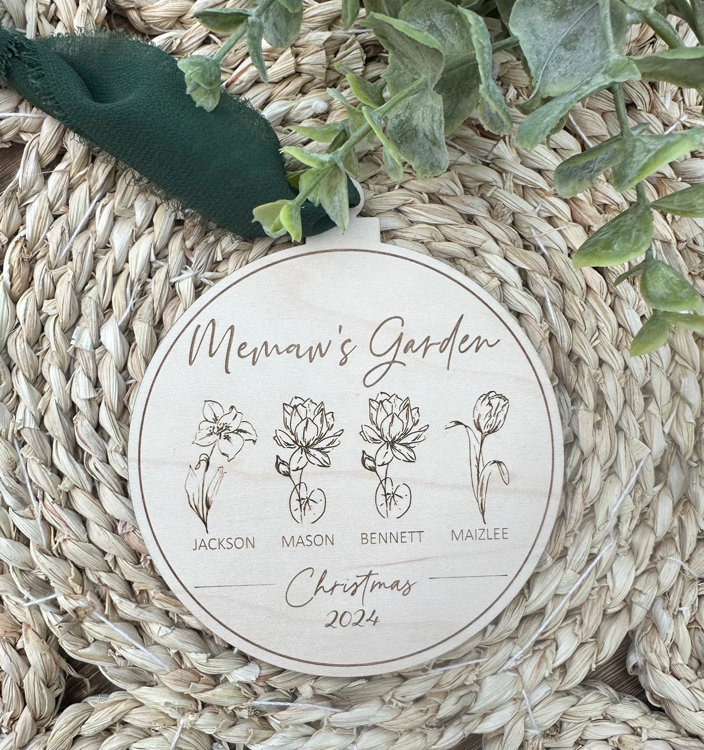 Personalized Birth Month Flower Ornament