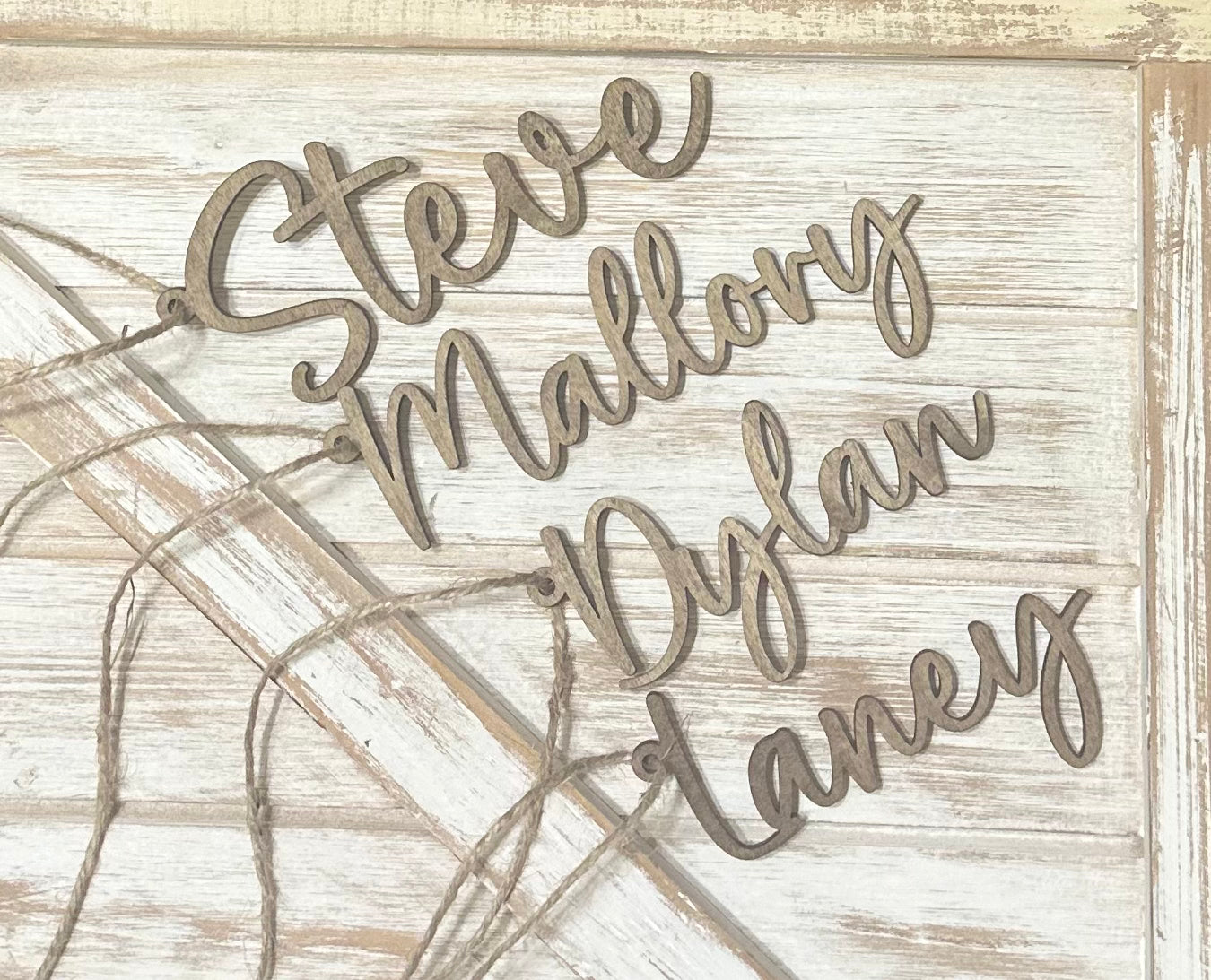 Wood Stocking Name Tag