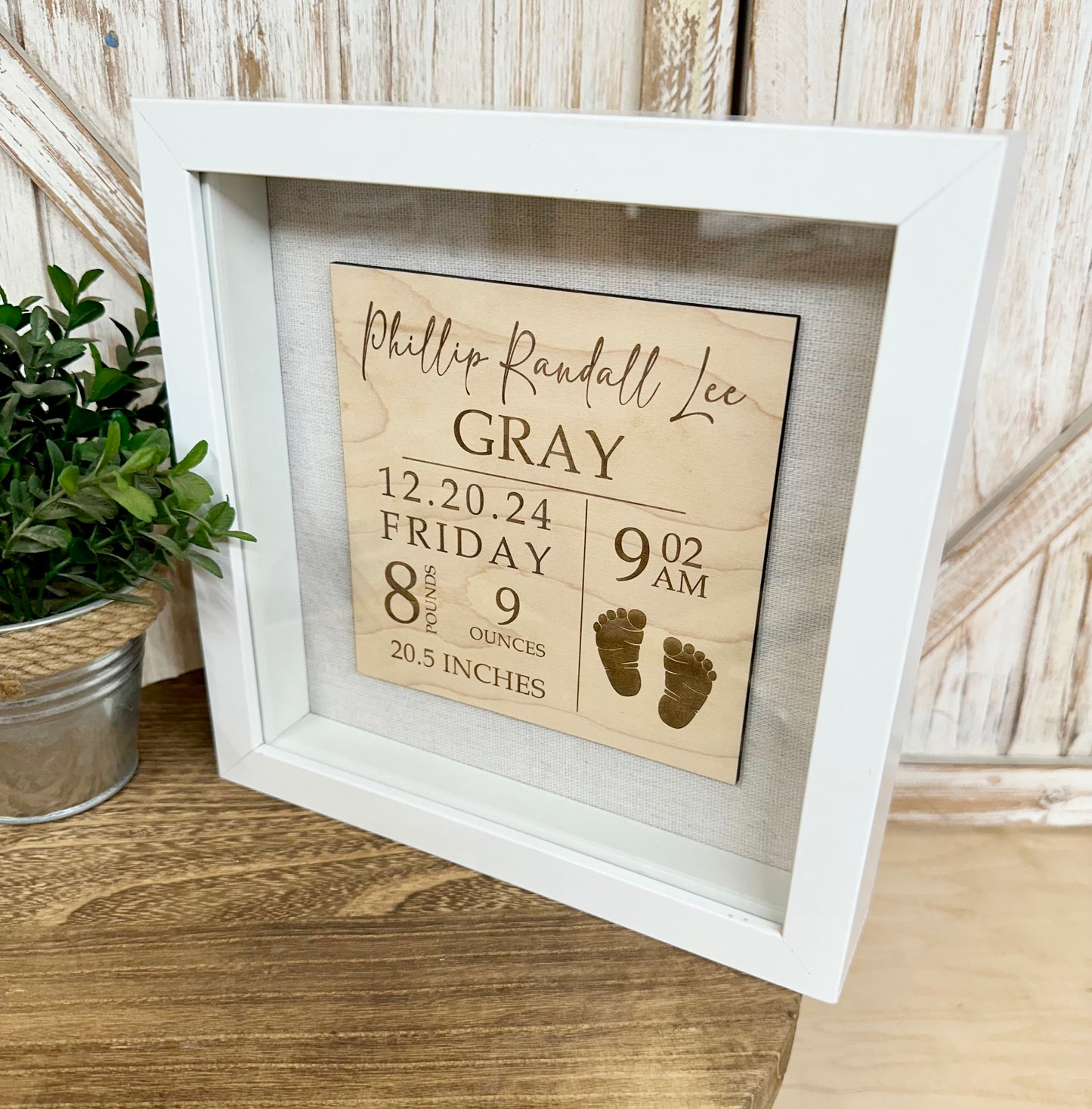 Personalized Baby Birth Stat Shadow Box