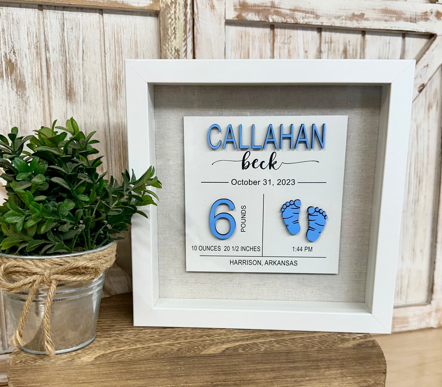 Personalized Baby Birth Stat Shadow Box