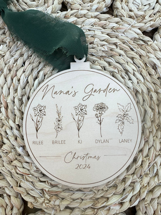Personalized Birth Month Flower Ornament