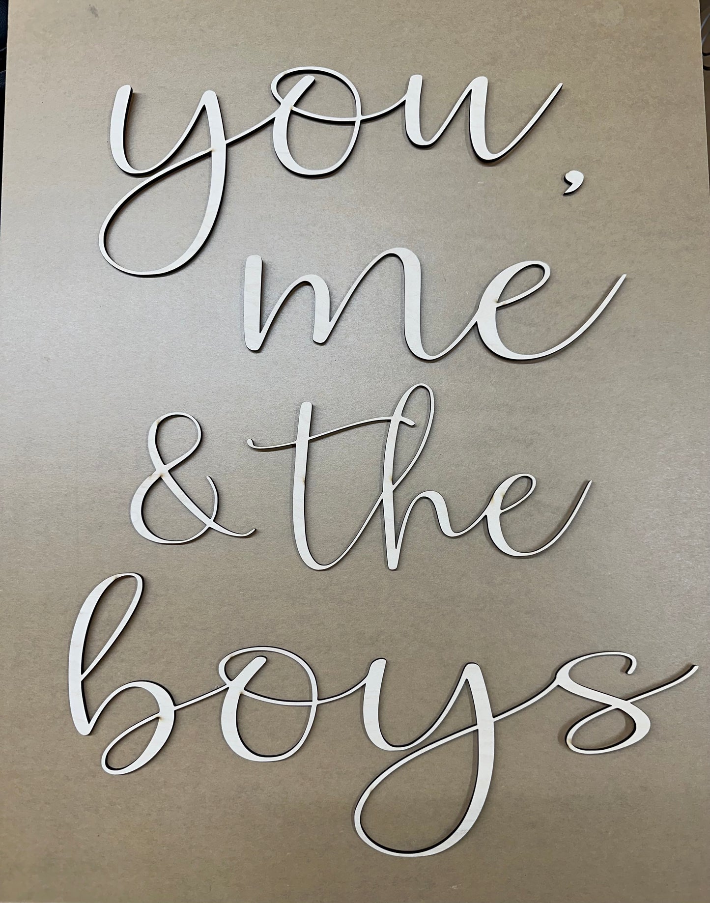 You, me & the boys (words only)