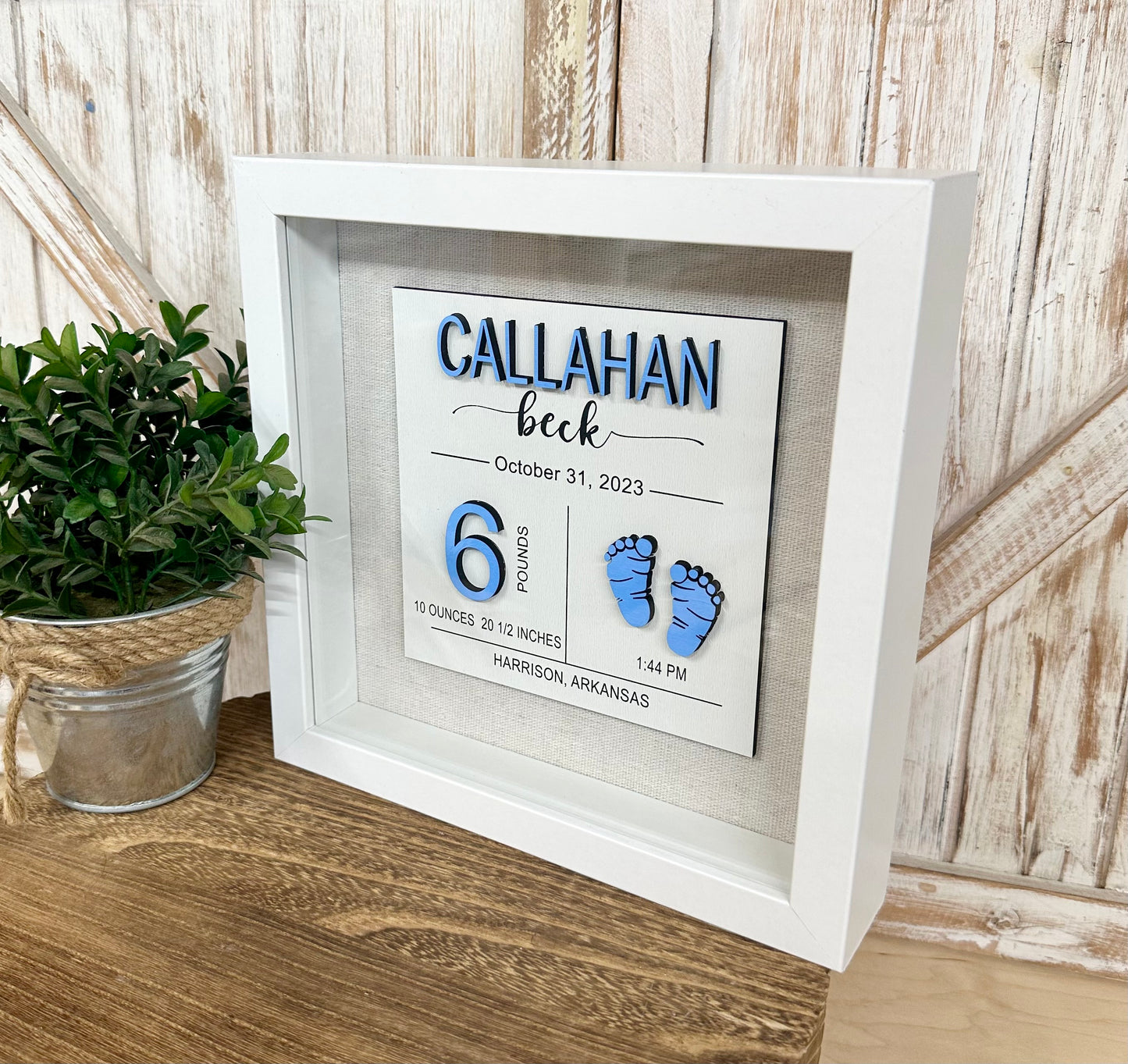Personalized Baby Birth Stat Shadow Box