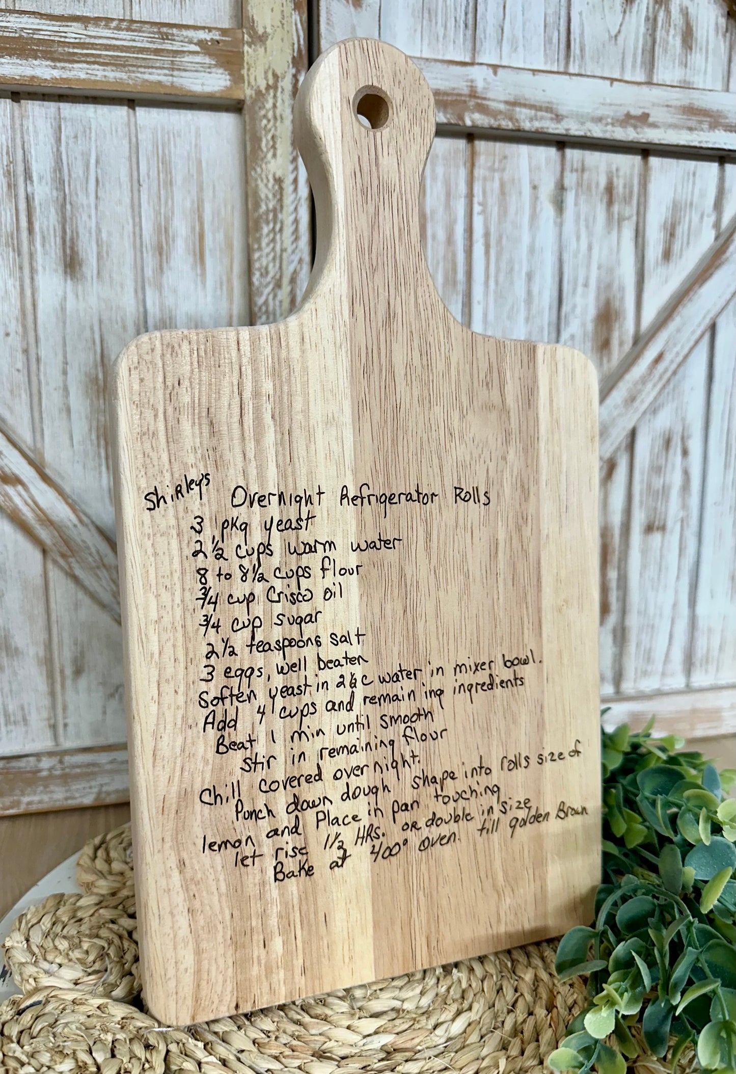 Custom Handwriting Recipe Cutting Board