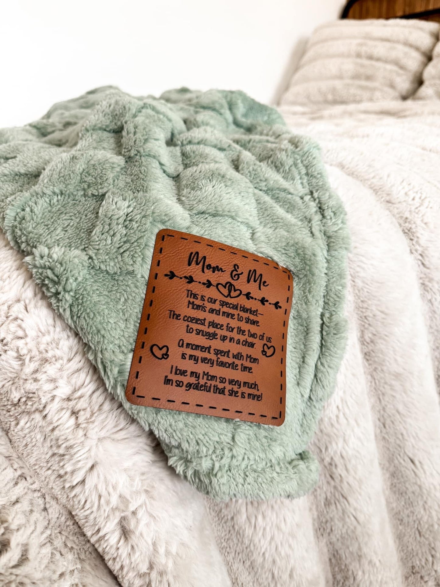 Personalized Leather Tag Blanket