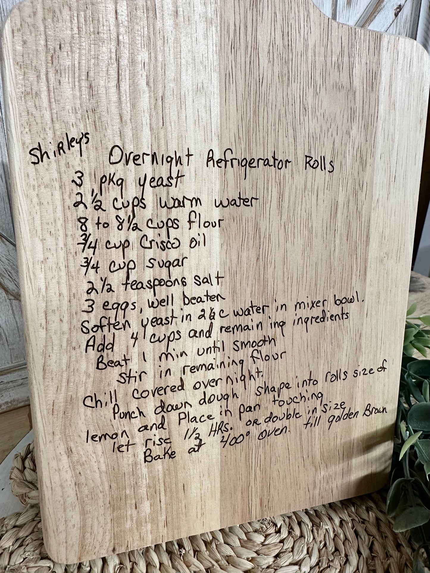 Custom Handwriting Recipe Cutting Board