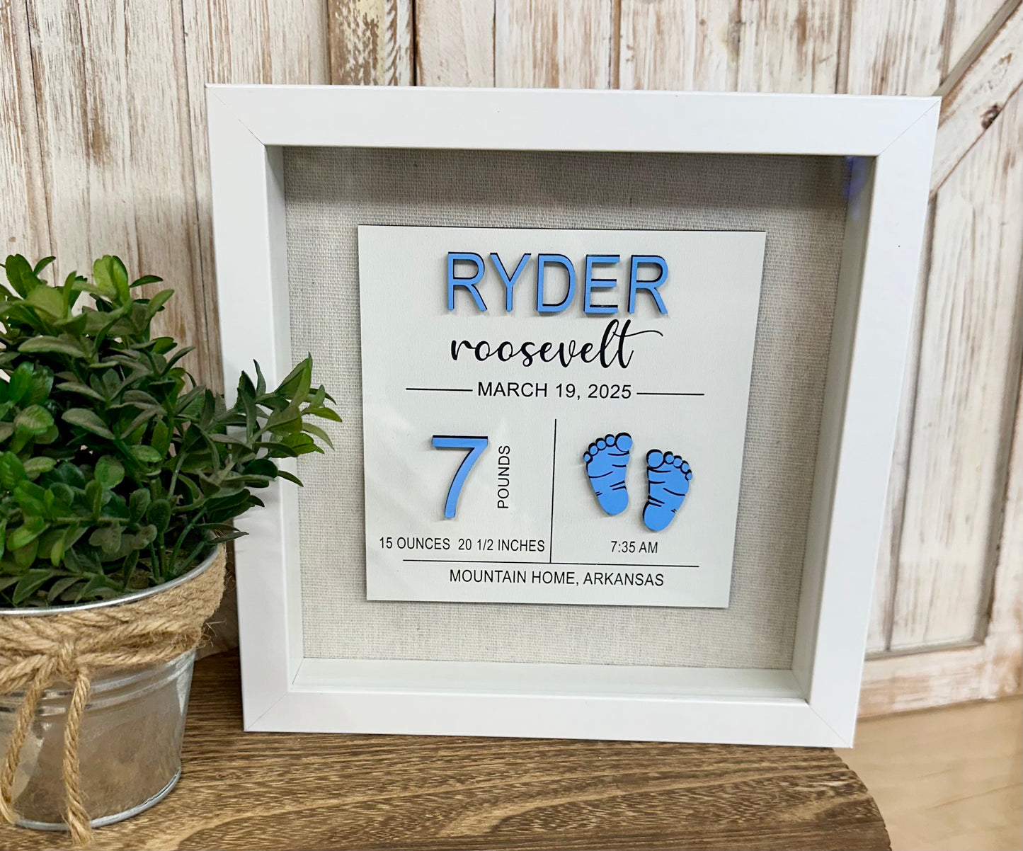 Personalized Baby Birth Stat Shadow Box