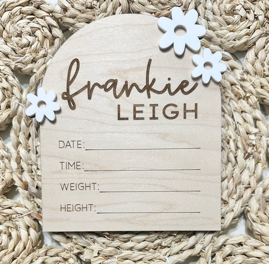 Daisy Birth Announcement Sign