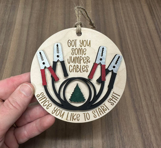 Jumper Cables Funny Ornament
