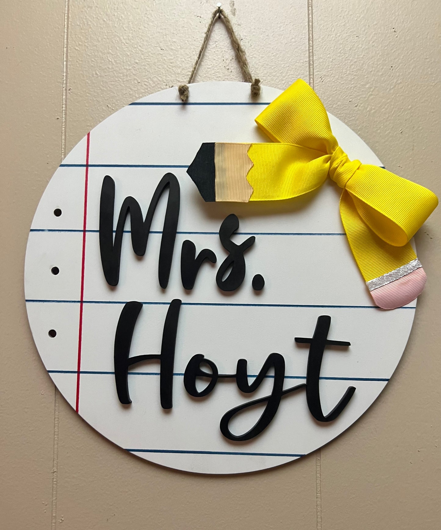 Custom Notebook Teacher Sign